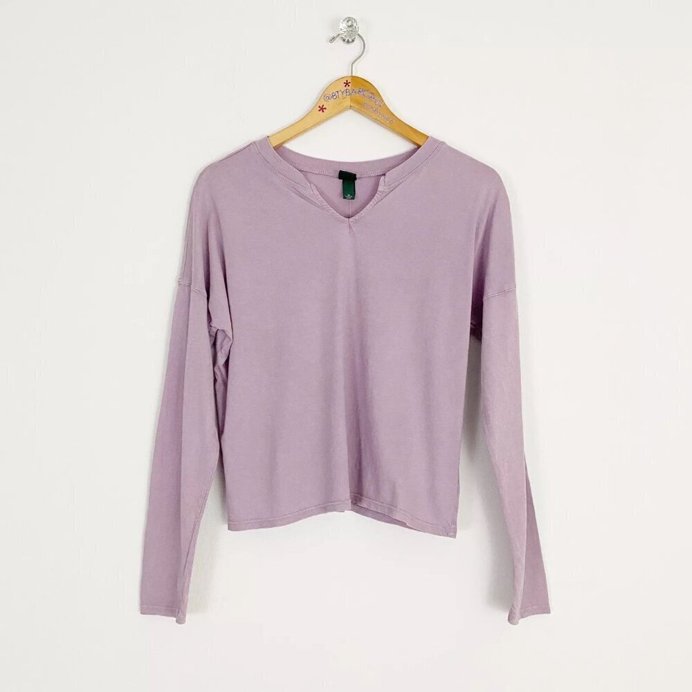 Wild Fable V-Neck Long Sleeve Shirt Purple Wild Fable Medium